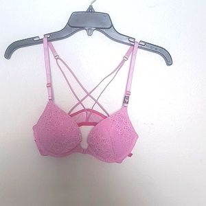 VS Medium Lift Underwire Padding Adj Strap Push-Up Hot Pink 32 B Bra